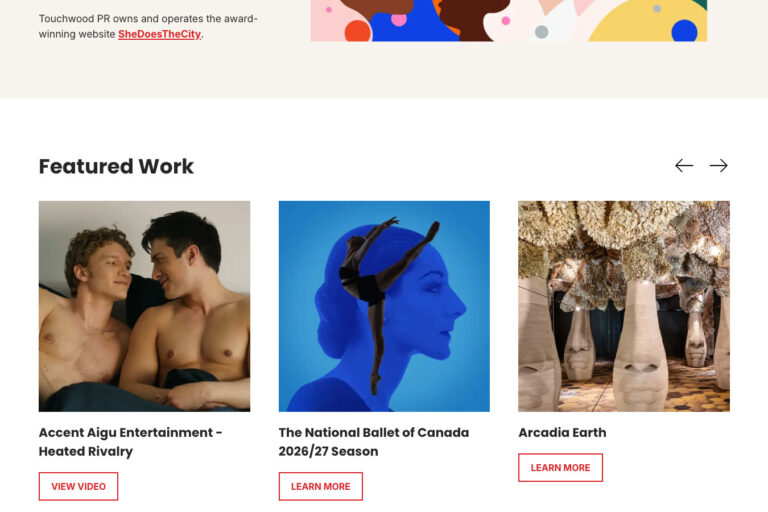 touchwood homepage sections